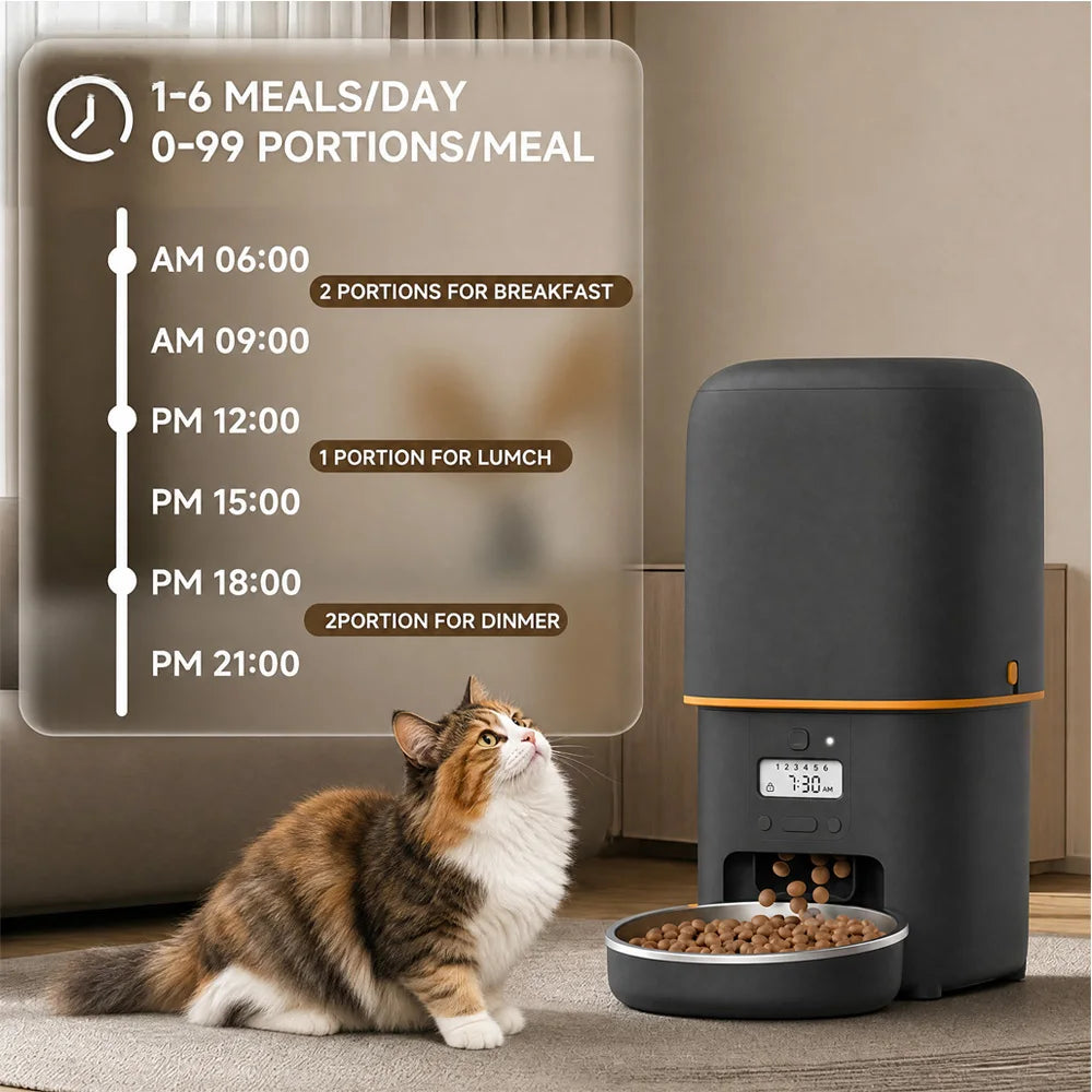Furpipi Automatic Smart Pet Feeder With Timer Stainless Steel