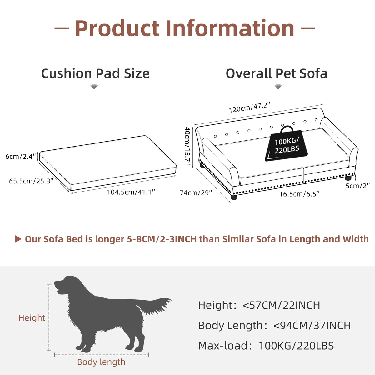 BingoPaw Waterproof Sofa Style Dog Bed With Removable Cushion