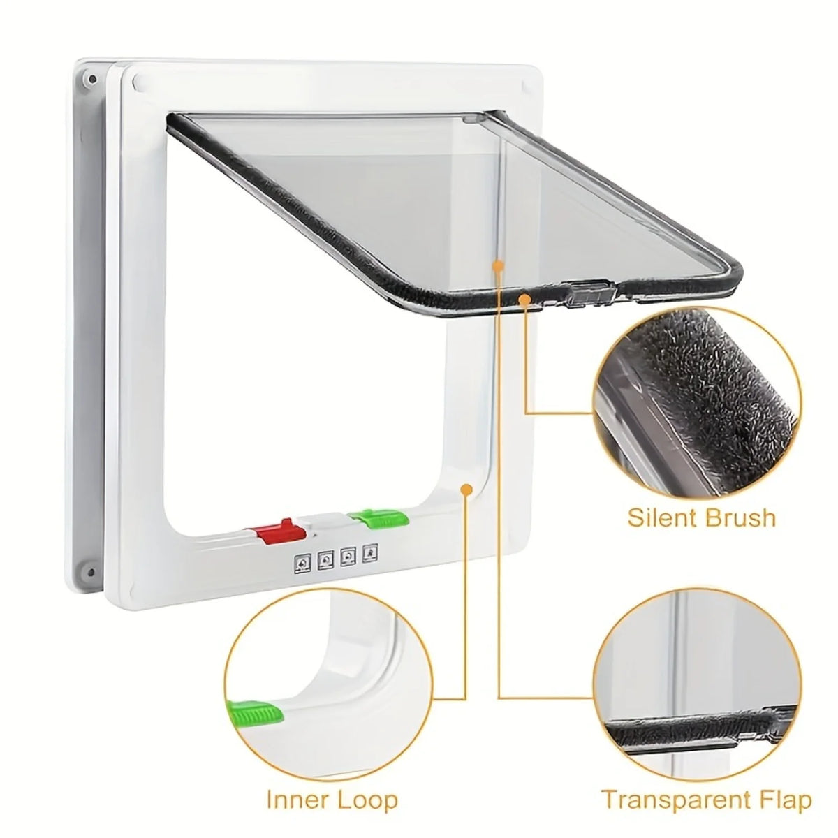 Durable Wooden Pet Flap Door With Four Way Security Lock