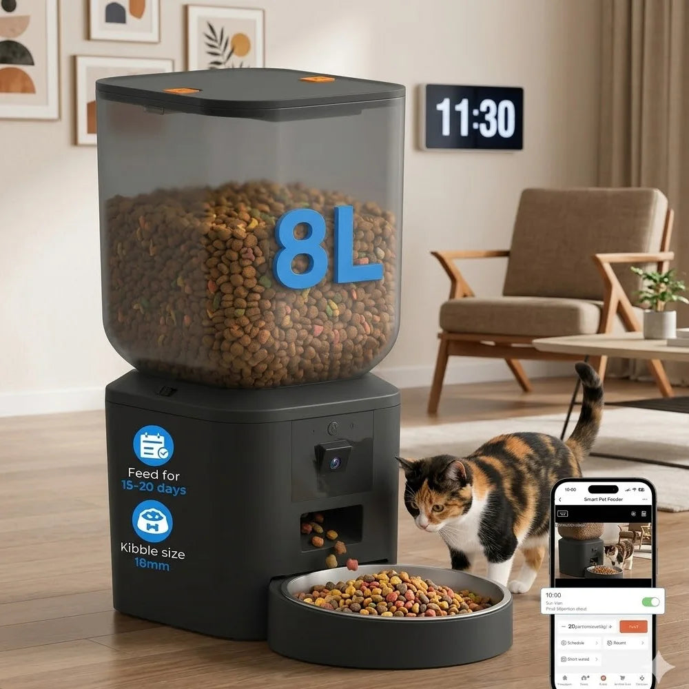 Furpipi Automatic Pet Feeder With HD Camera And WiFi Control