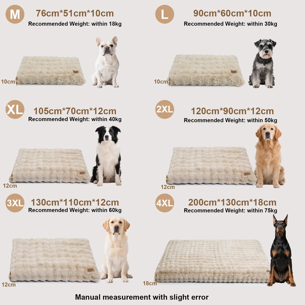 BORWART Ultra Plush Washable Dog Bed With Removable Soft Cover
