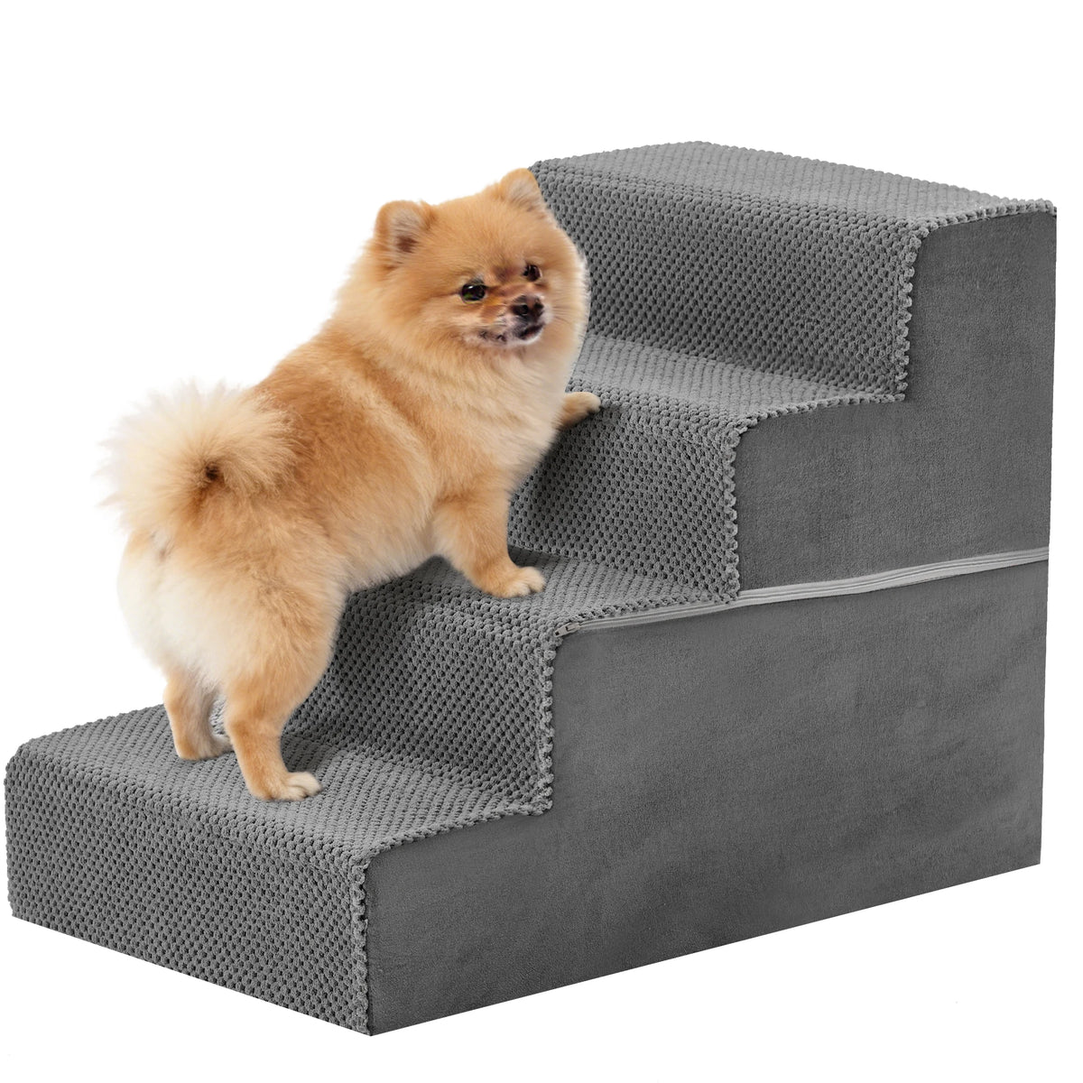 Curved Foam Dog Stairs Ramp With Non Slip Climbing Steps