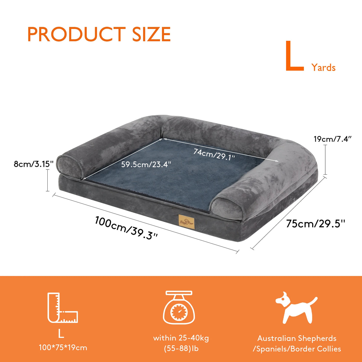BINGOPAW Orthopedic Dog Bed Mattress With Removable Washable Cover