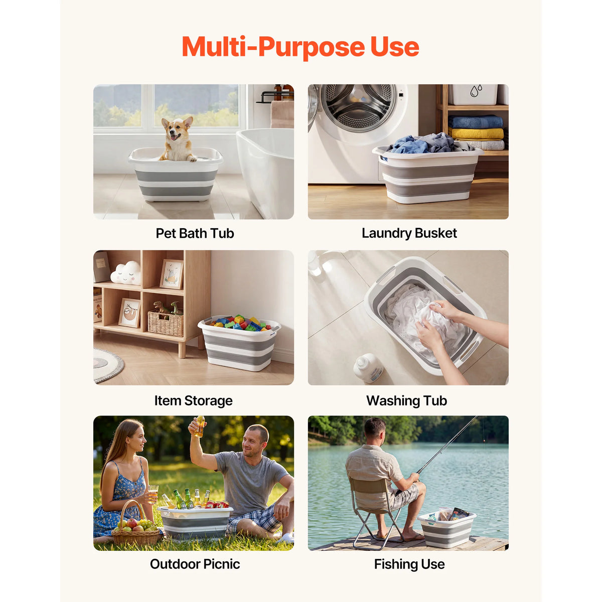 SucceBuy Collapsible Dog Bathtub with Integrated Drainage for Easy Bathing