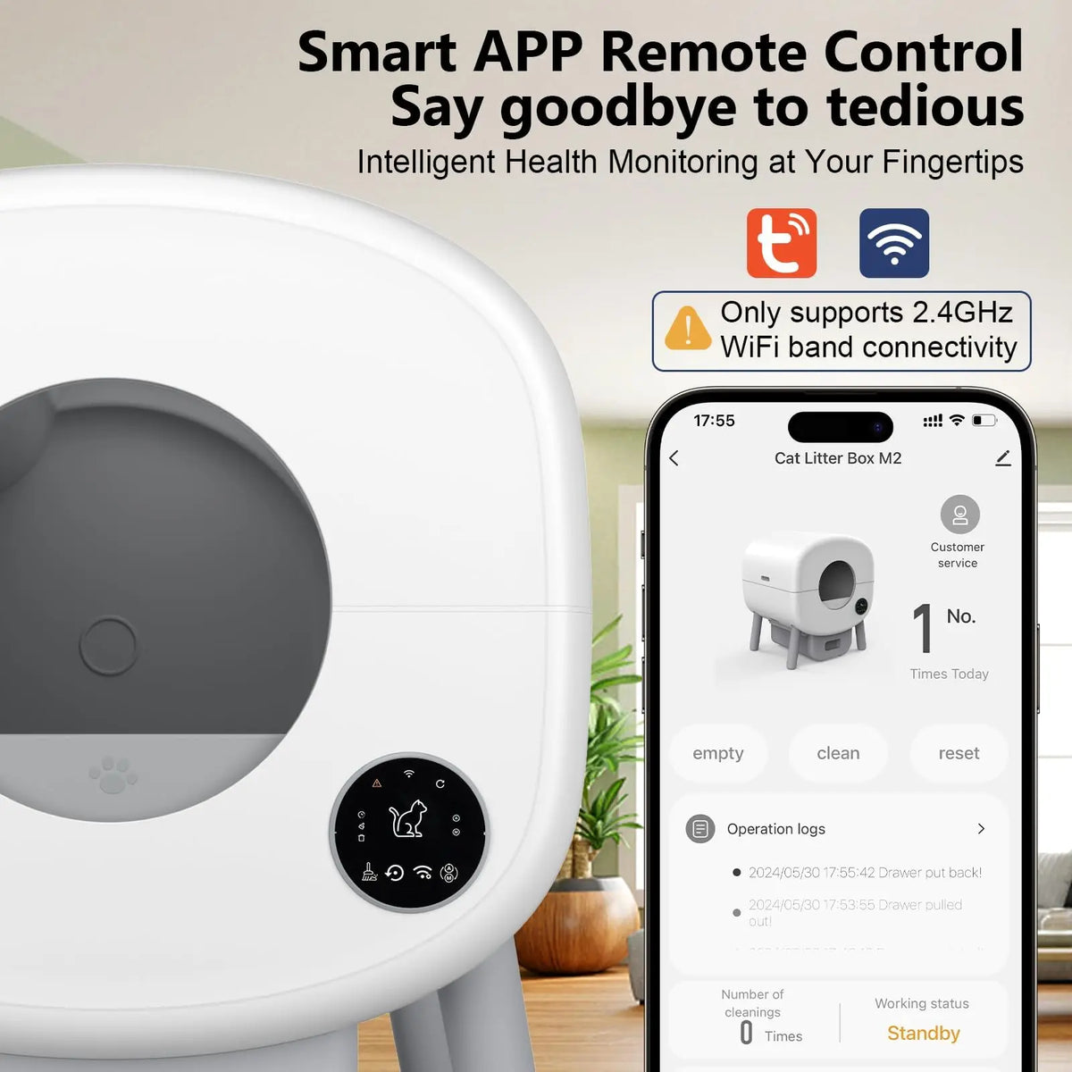 Smart Self Cleaning Cat Litter Box With App Control