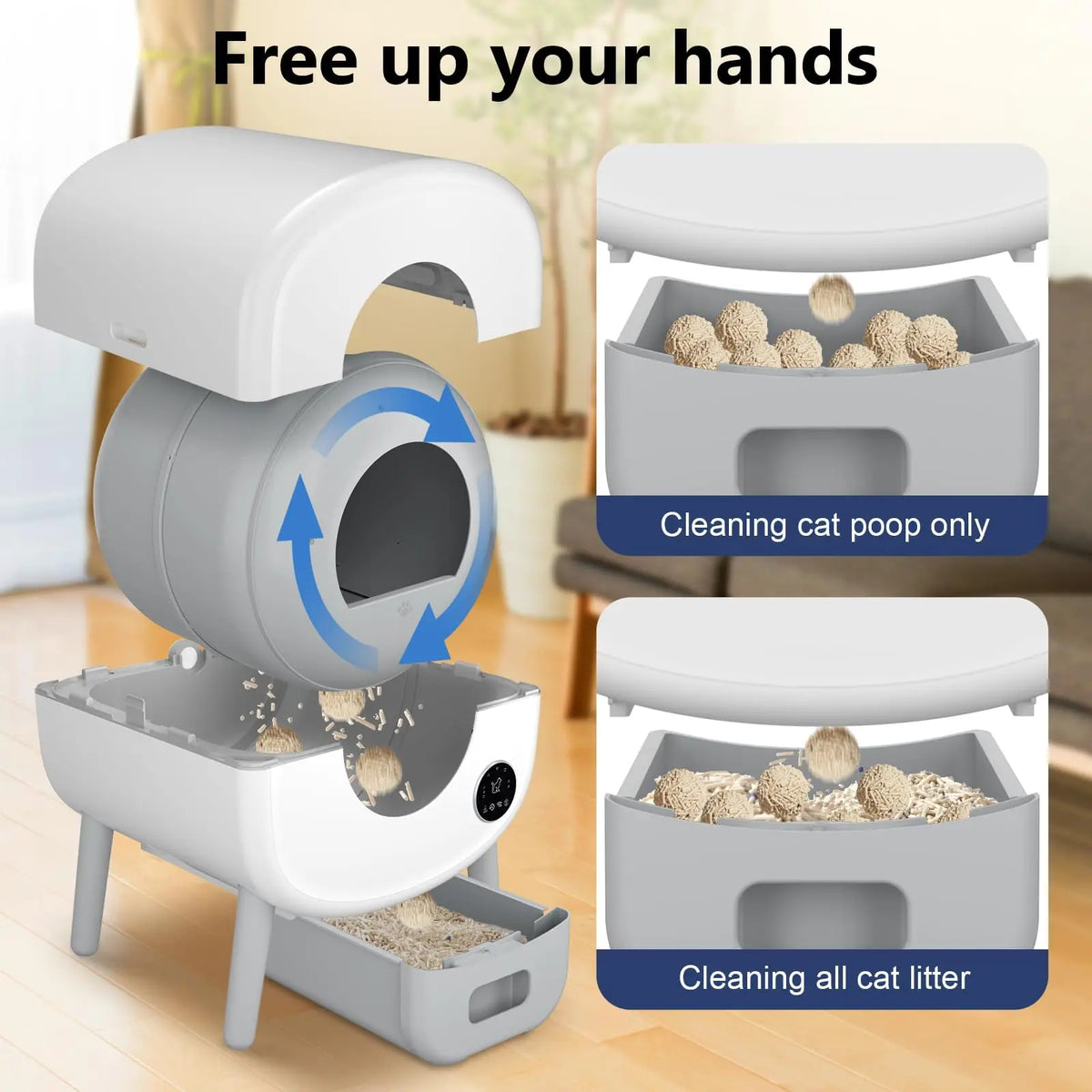 Smart Self Cleaning Cat Litter Box With App Control