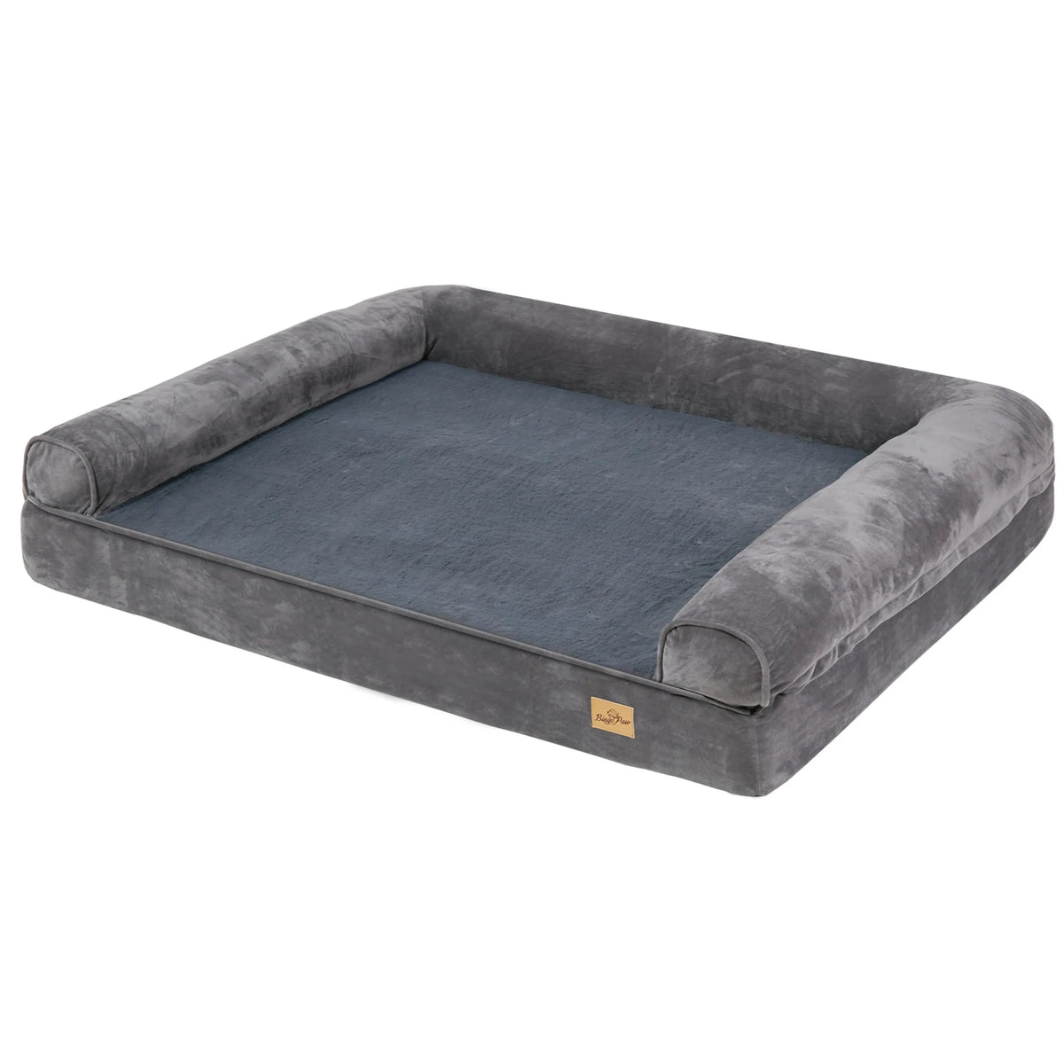 Bingopaw Orthopedic Dog Bed With Bolster And Washable Cover