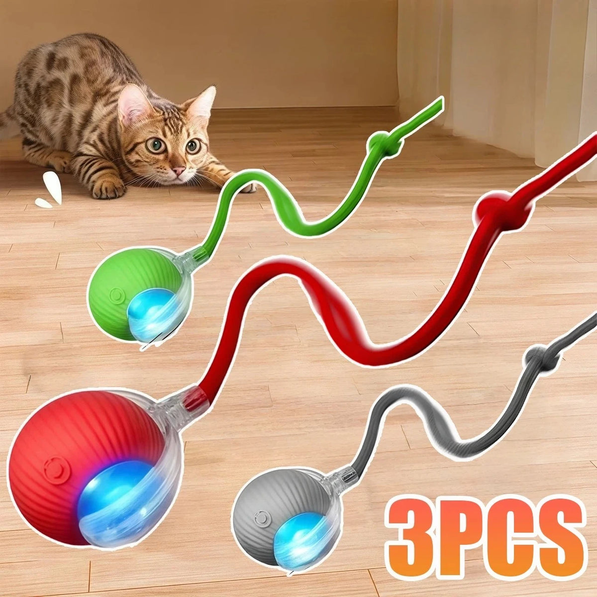 Automatic Interactive Rolling Ball Toy For Cats With Rechargeable Battery