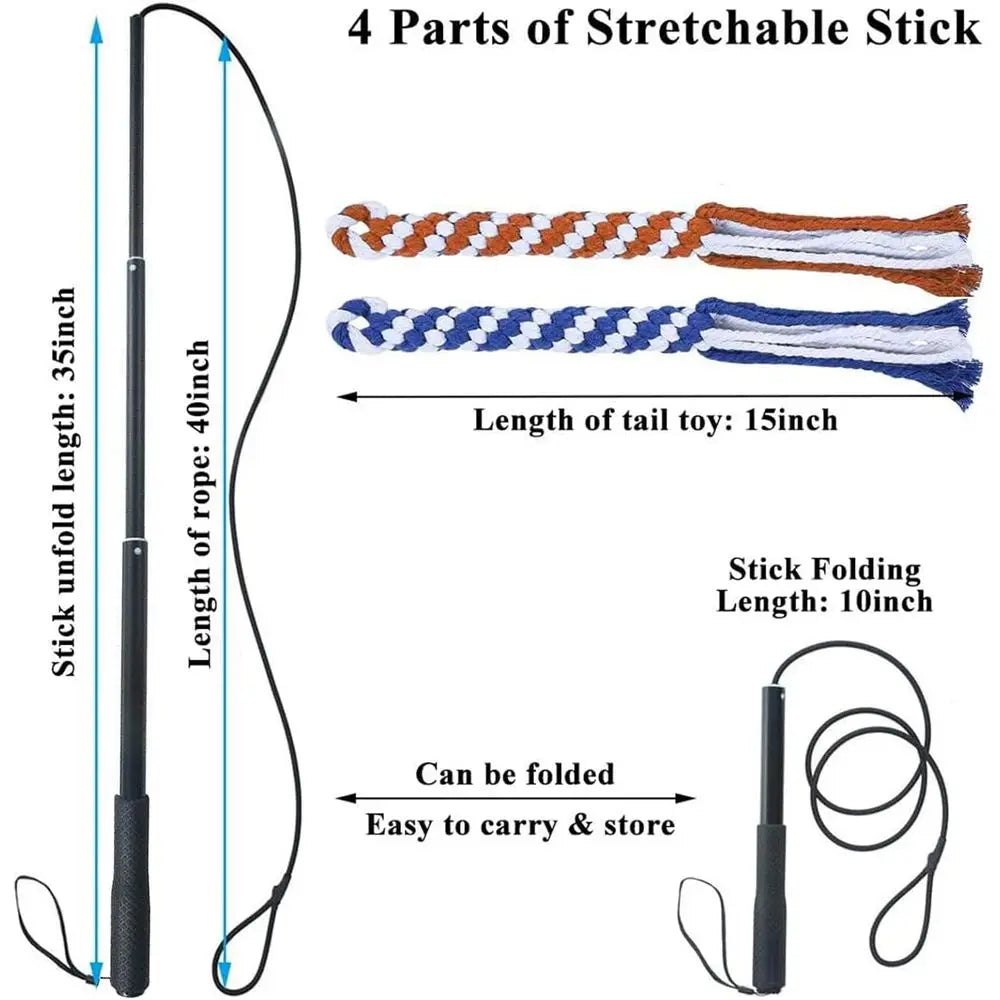 Interactive Dog Teaser Wand Pole For Puppy Training And Exercise