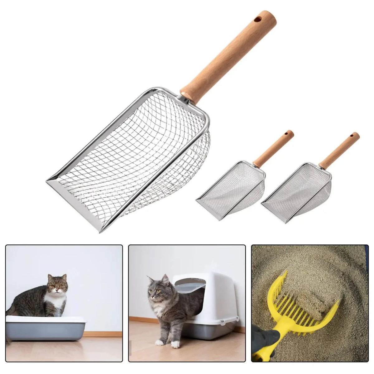 Durable Metal Cat Litter Scooper With Fast Sifting Shovel