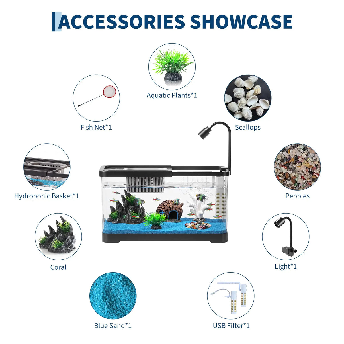 Complete Fish Tank Starter Kit With Filter And Light