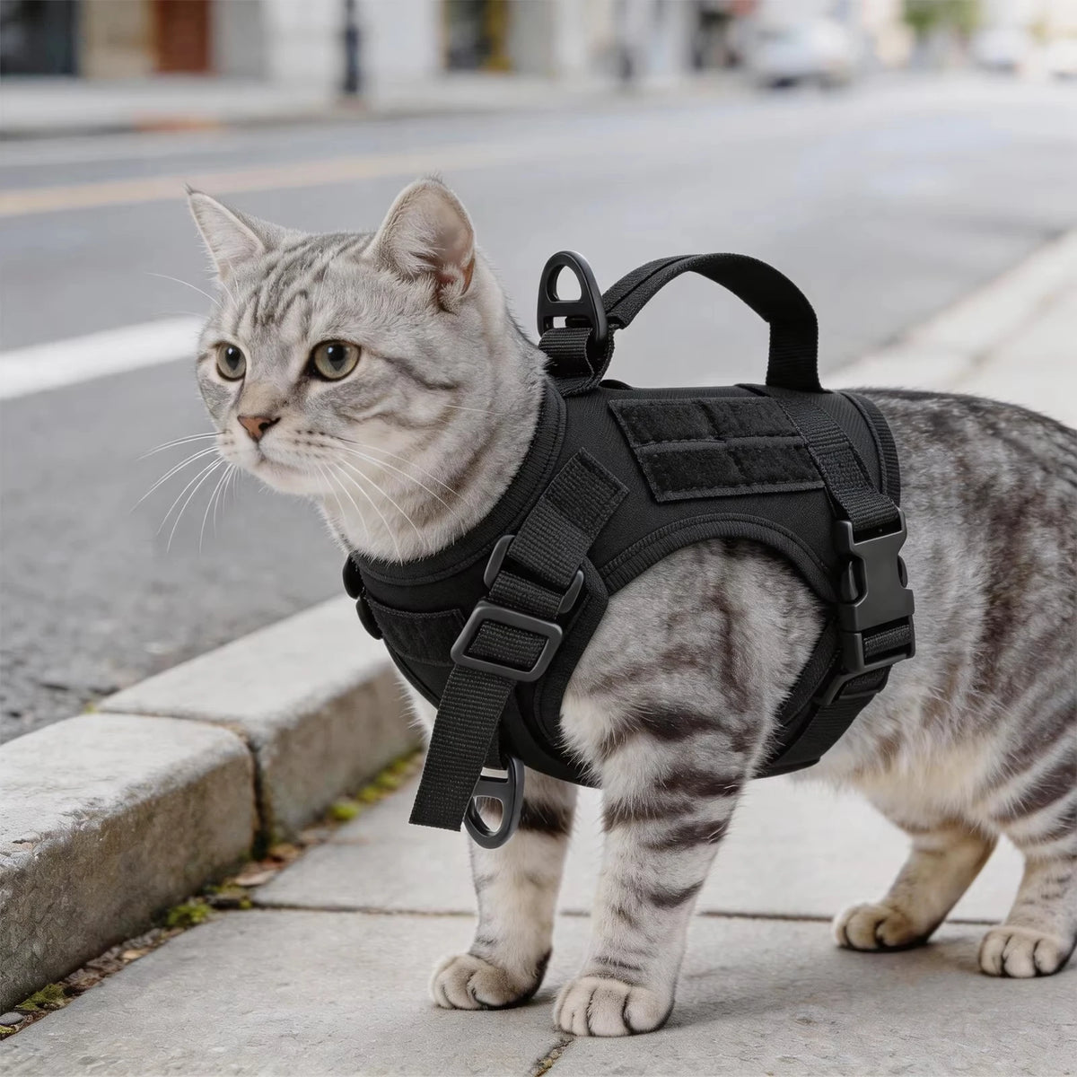 Petavel Adjustable Escape Proof Tactical Cat Harness With Leash
