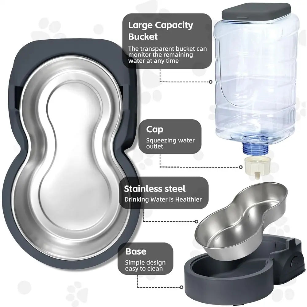 Automatic Stainless Steel Cat Feeder and Water Dispenser