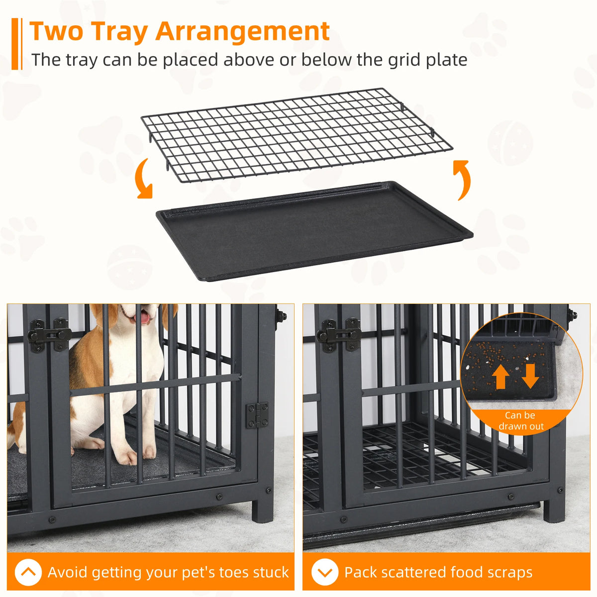 Metal Wood Furniture Style Dog Crate And Pet End Table