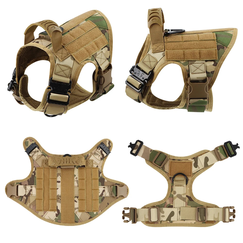 Tactical Dog Harness Leash No Pull Vest For Large Dogs