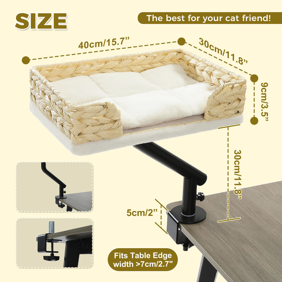 PAWZ Road Cat Desk Bed With 360 Rotatable Stand For Indoor Cats