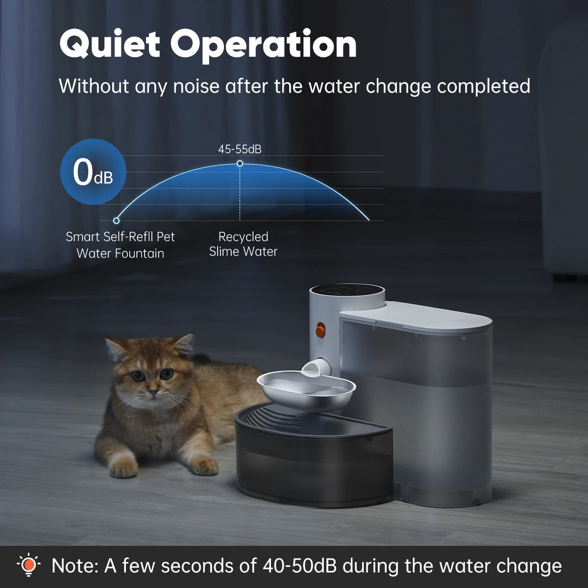 Booteely Wireless Stainless Steel Pet Water Dispenser Drinking Bowl
