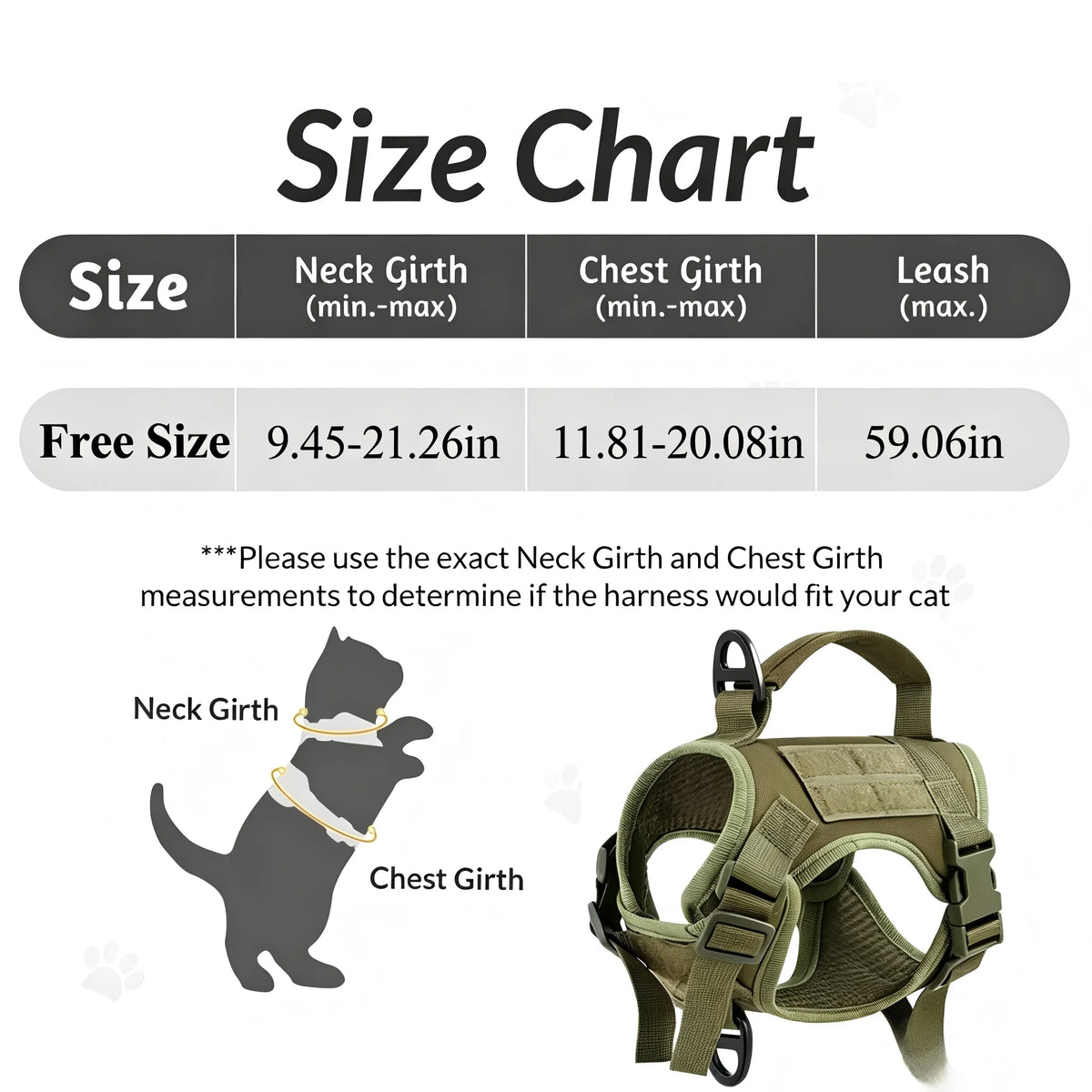 Petavel Adjustable Escape Proof Tactical Cat Harness With Leash