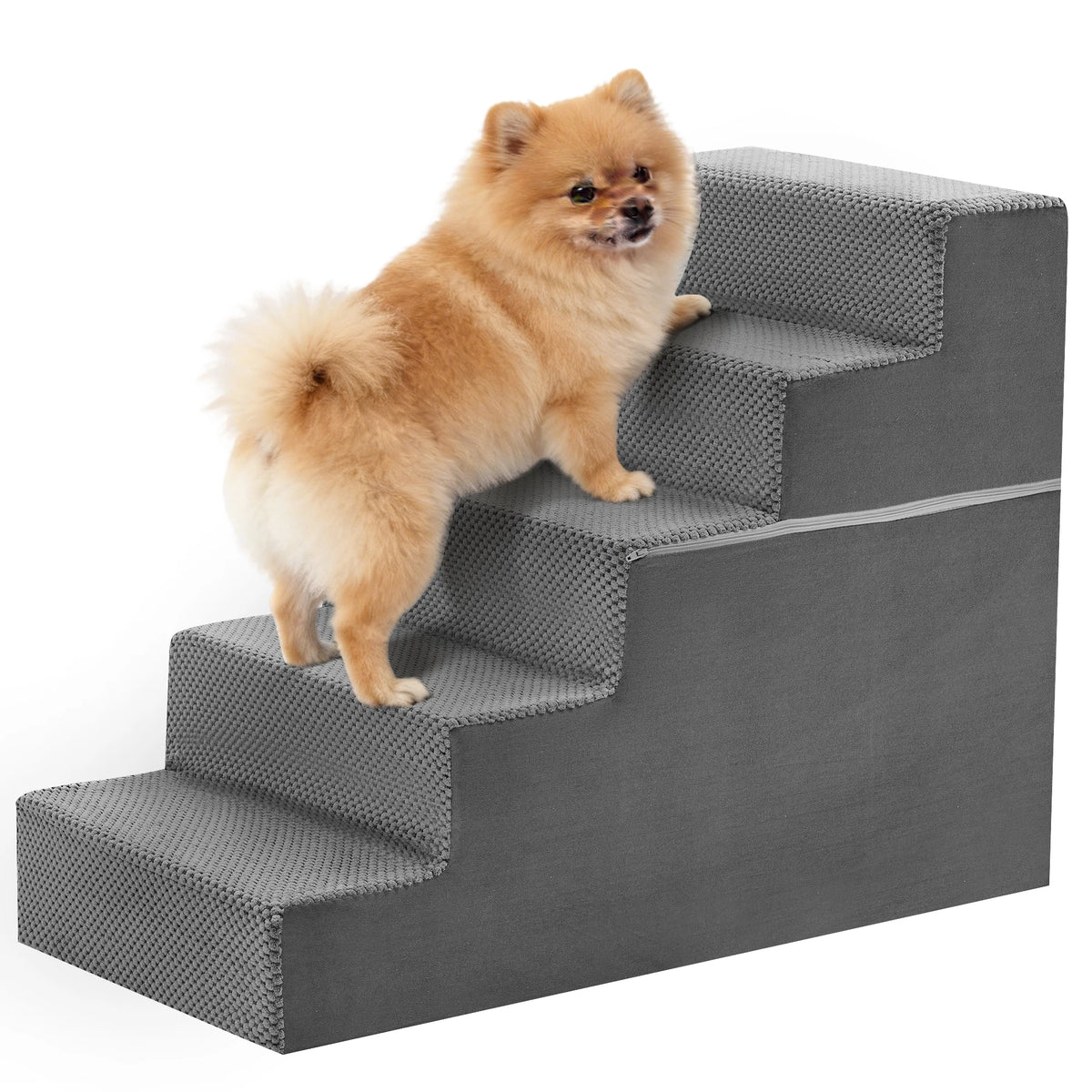 Curved Foam Dog Stairs Ramp With Non Slip Climbing Steps