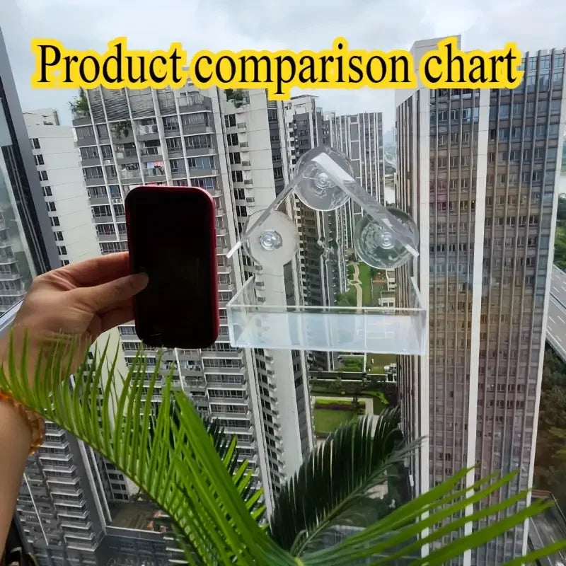 Acrylic Window Transparent Bird Feeder With Strong Suction Cups