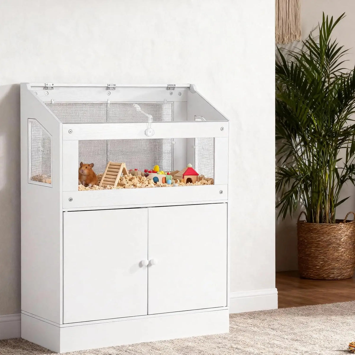 HiMISS Large Acrylic Pet Habitat With Storage Cabinet For Hamsters