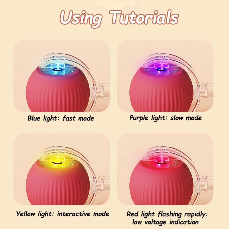 Automatic Interactive Rolling Ball Toy For Cats With Rechargeable Battery