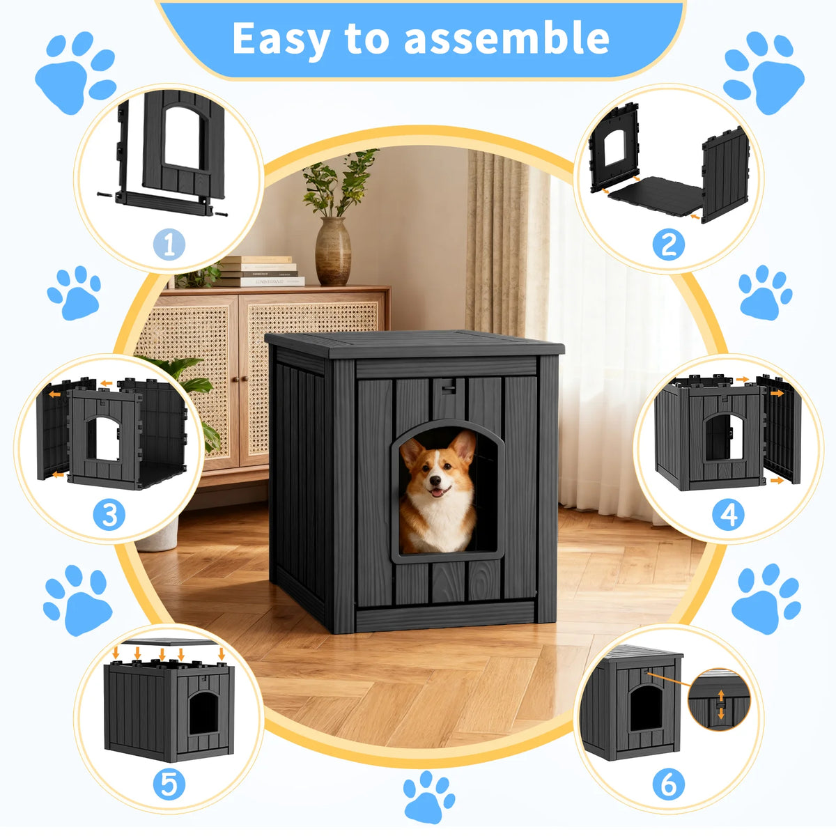 Resin 30 Gallon 2in1 Cat House End Table Waterproof Kennel