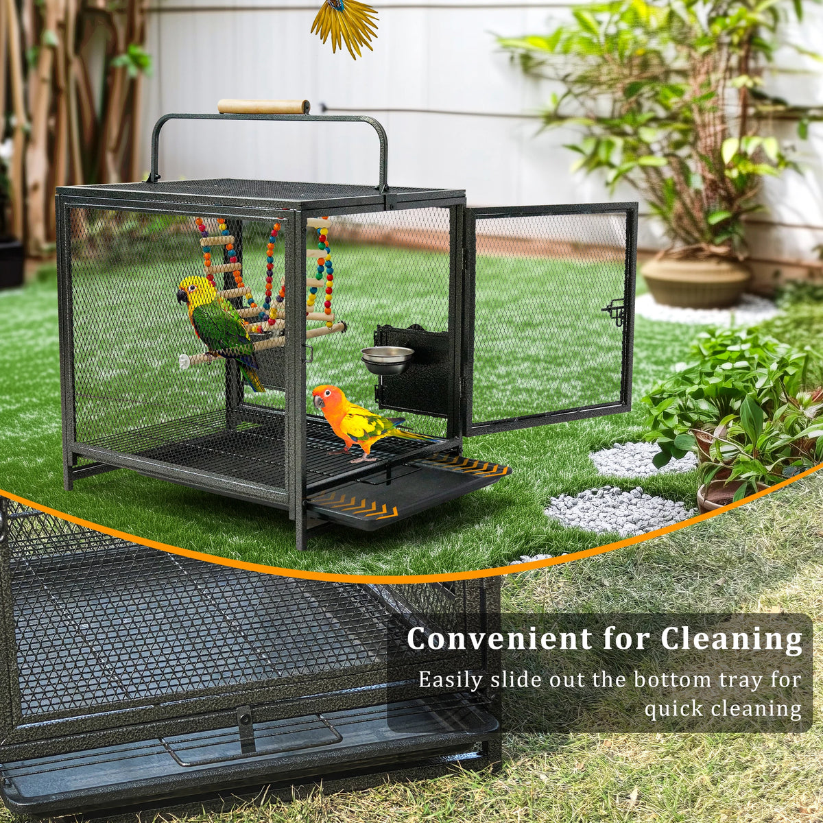 Durable Metal Bird Flight Cage With Swing And Perch Stand