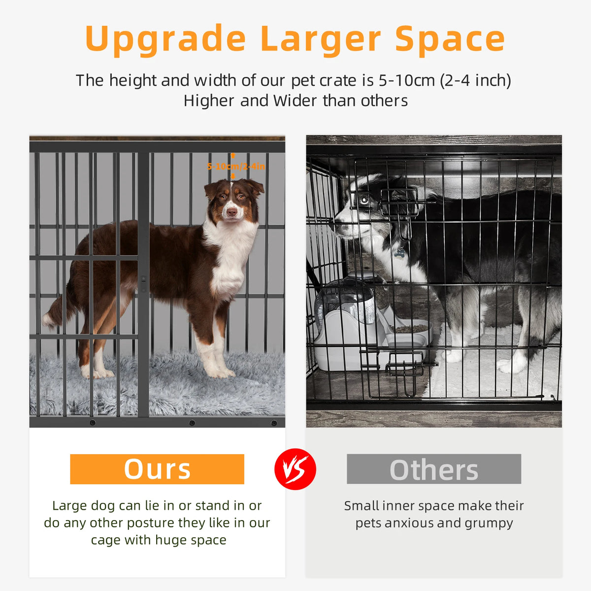 Metal Wood Furniture Style Dog Crate And Pet End Table