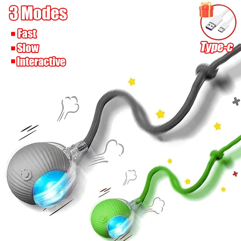 Automatic Interactive Rolling Ball Toy For Cats With Rechargeable Battery