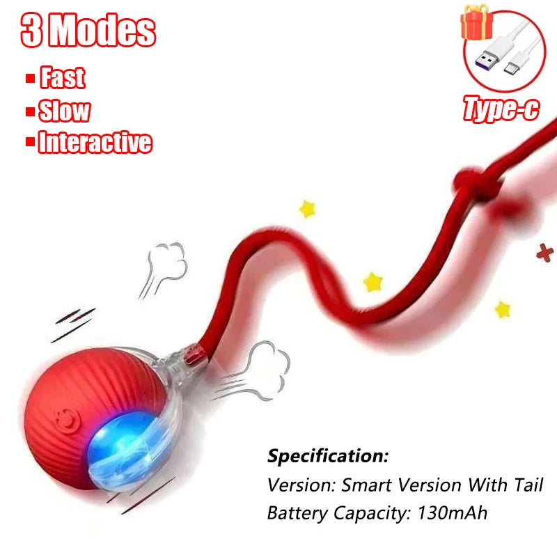 Automatic Interactive Rolling Ball Toy For Cats With Rechargeable Battery