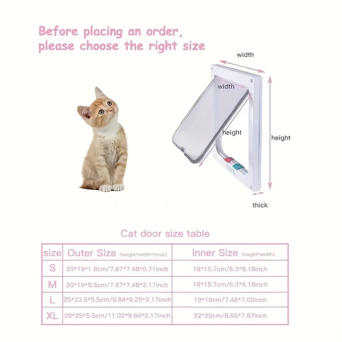 Durable Wooden Pet Flap Door With Four Way Security Lock