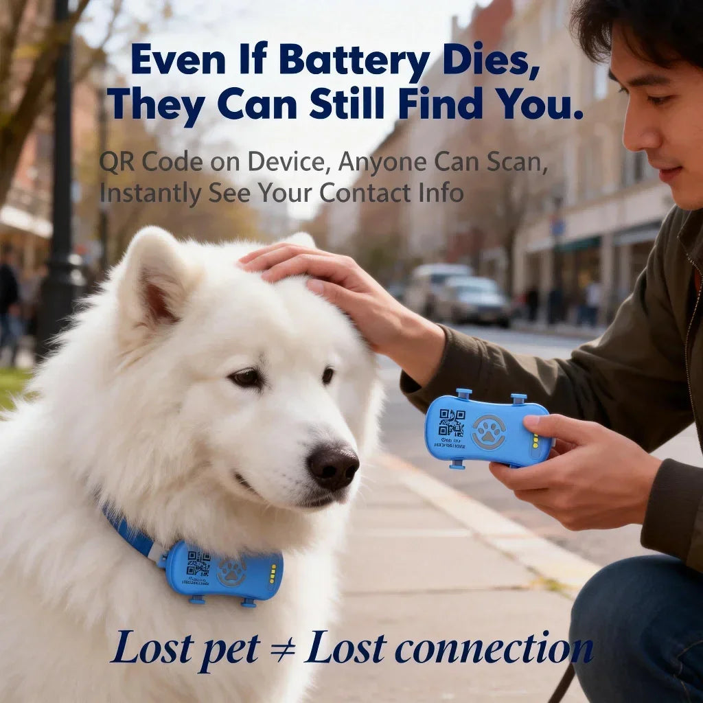 WANWAYTECH GPS Pet Tracker With Unlimited Distance QR Code Locator