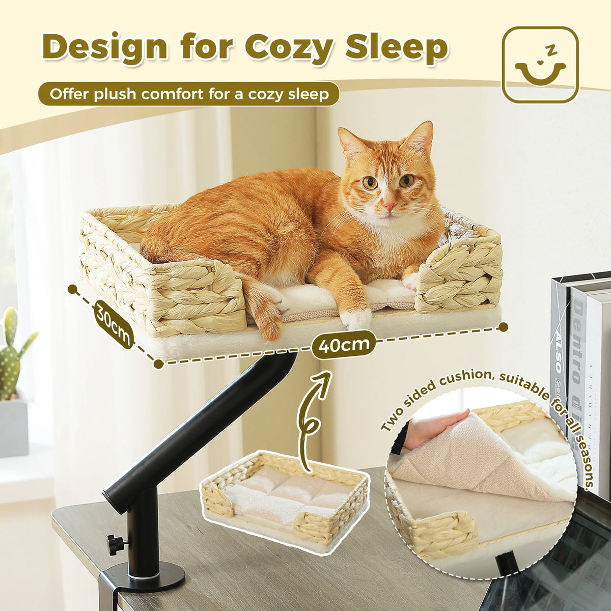 PAWZ Road Cat Desk Bed With 360 Rotatable Stand For Indoor Cats