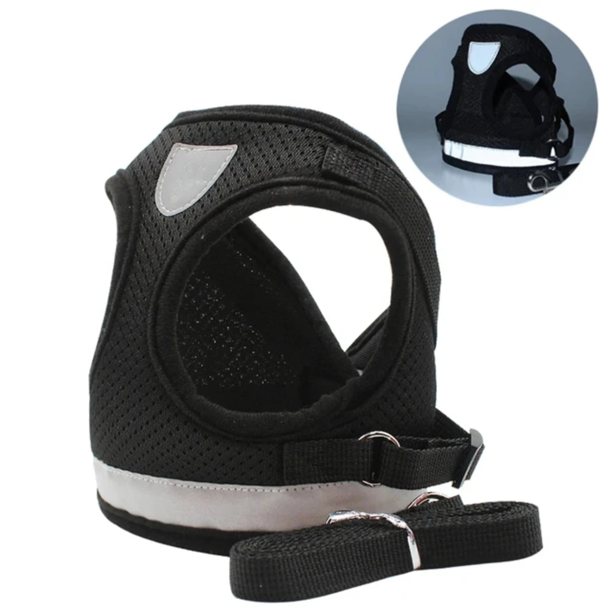 Reflective Safety Dog Cat Harness Vest With Adjustable Leash