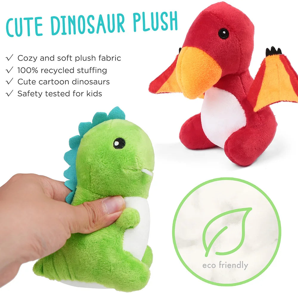 5 Small Dino Plush Dolls Egg Bag Toys for Kids