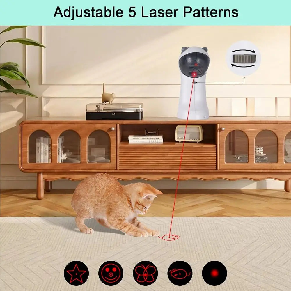 Rechargeable Automatic Motion Activated Cat Toy With Rotating Laser