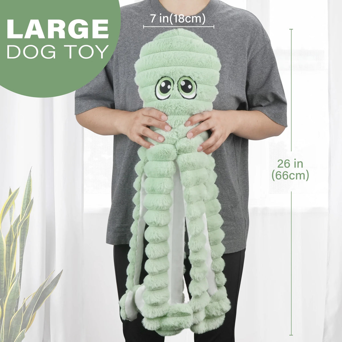 Octopus Design Plush Squeaky Dog Teeth Grinding Toy