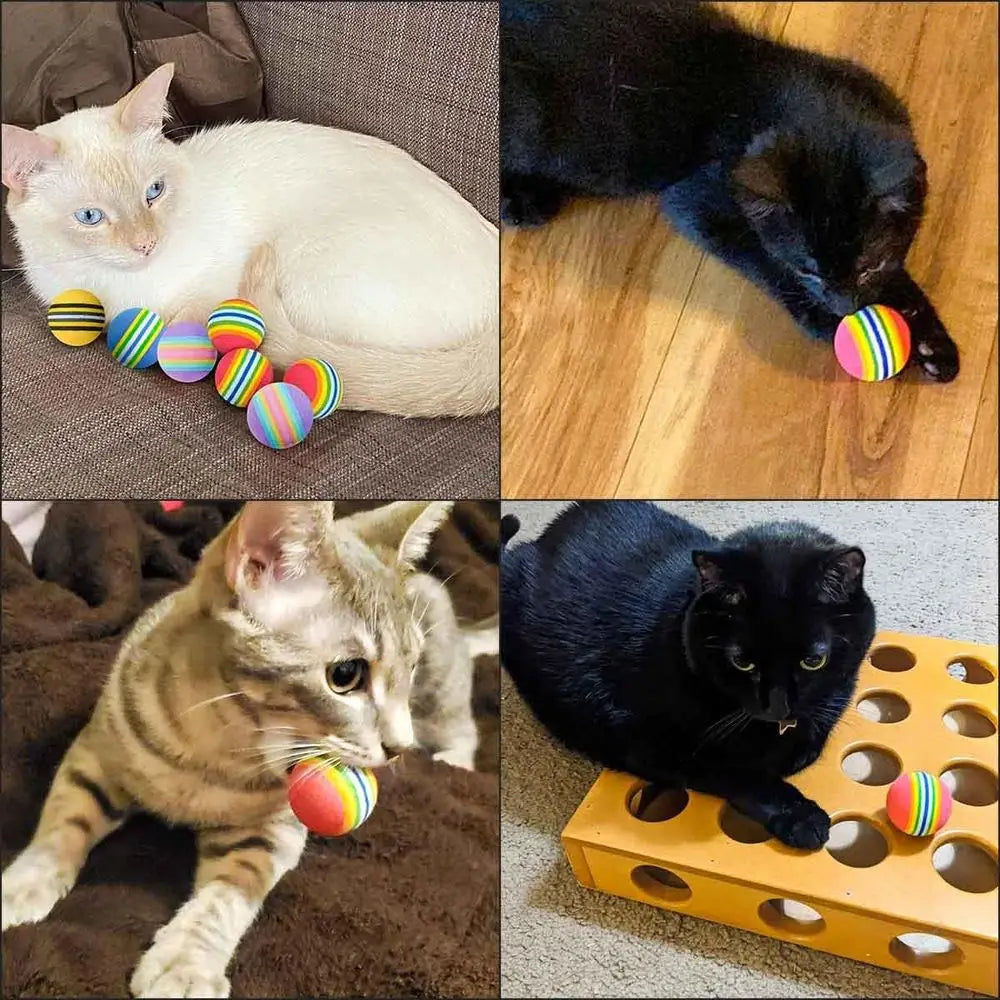 Set Of 12 Soft Interactive Cat And Dog Soccer Balls