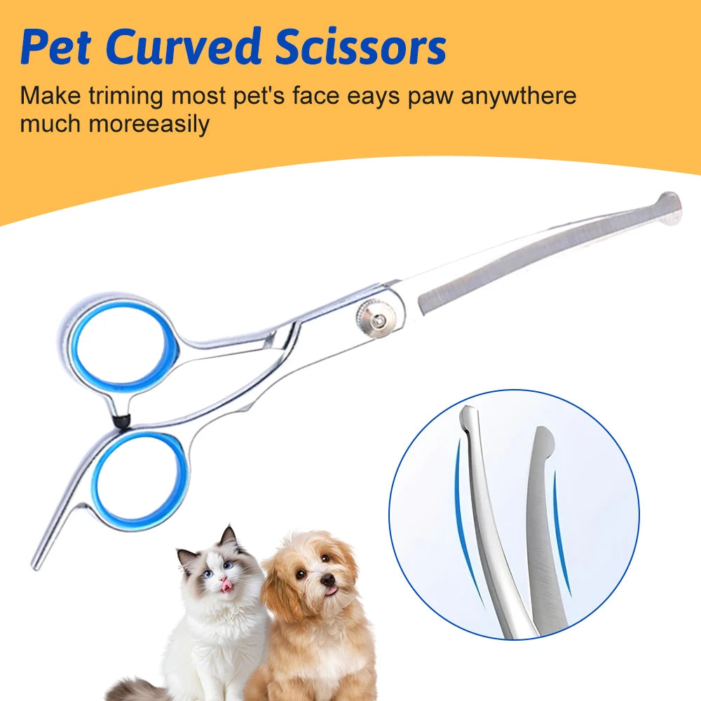 Stainless Steel Dog Grooming Scissors 7 in 1 Safety Tip