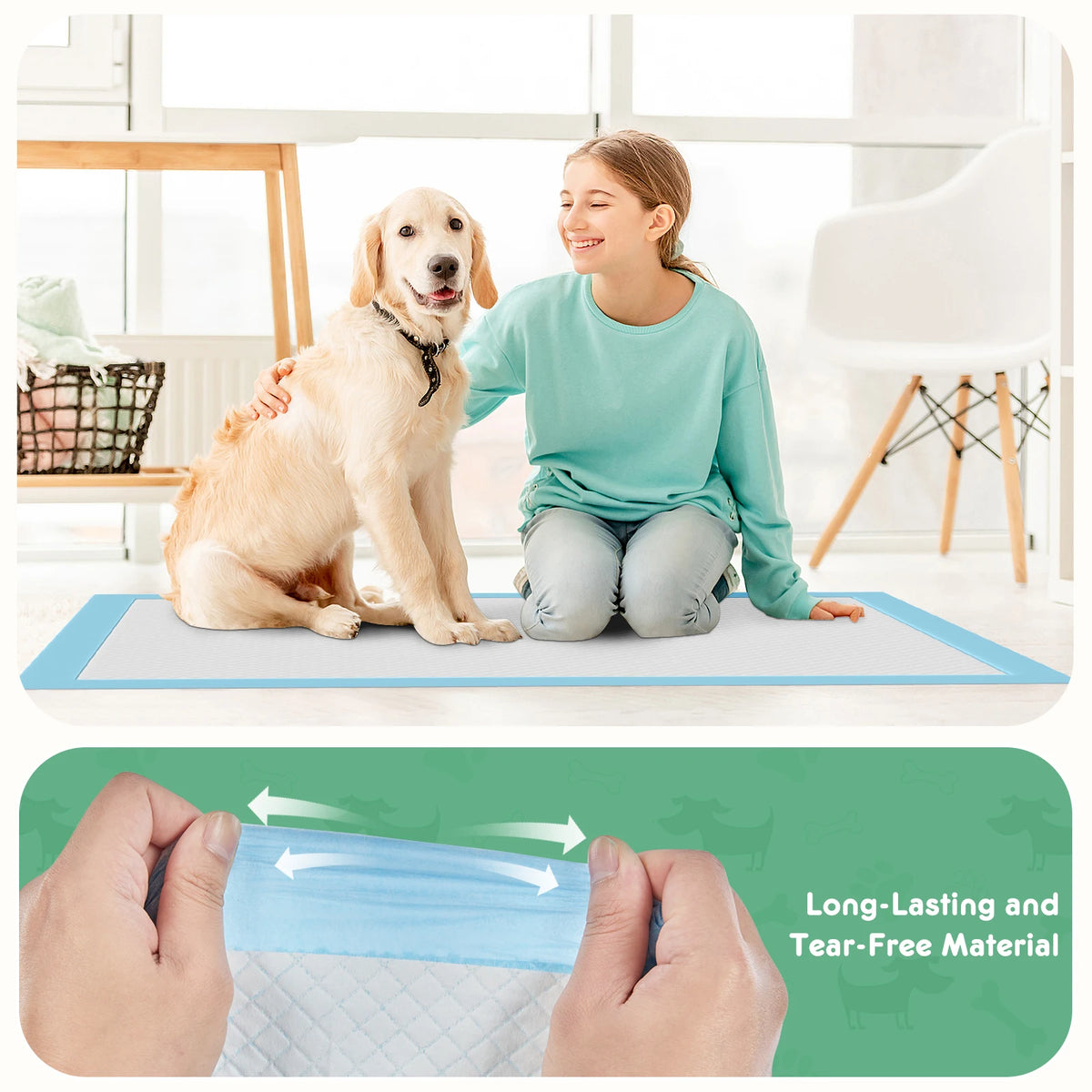 JHK Disposable Pet Training Pads With Leakproof Quick Dry Absorbency