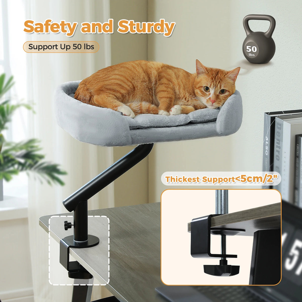 PAWZ Road Cat Desk Bed With 360 Rotatable Stand For Indoor Cats
