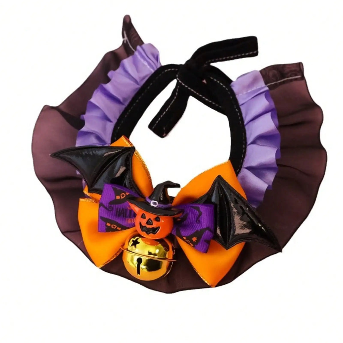 Halloween Cat Costume Set Plush Hat And Bat Bow Tie