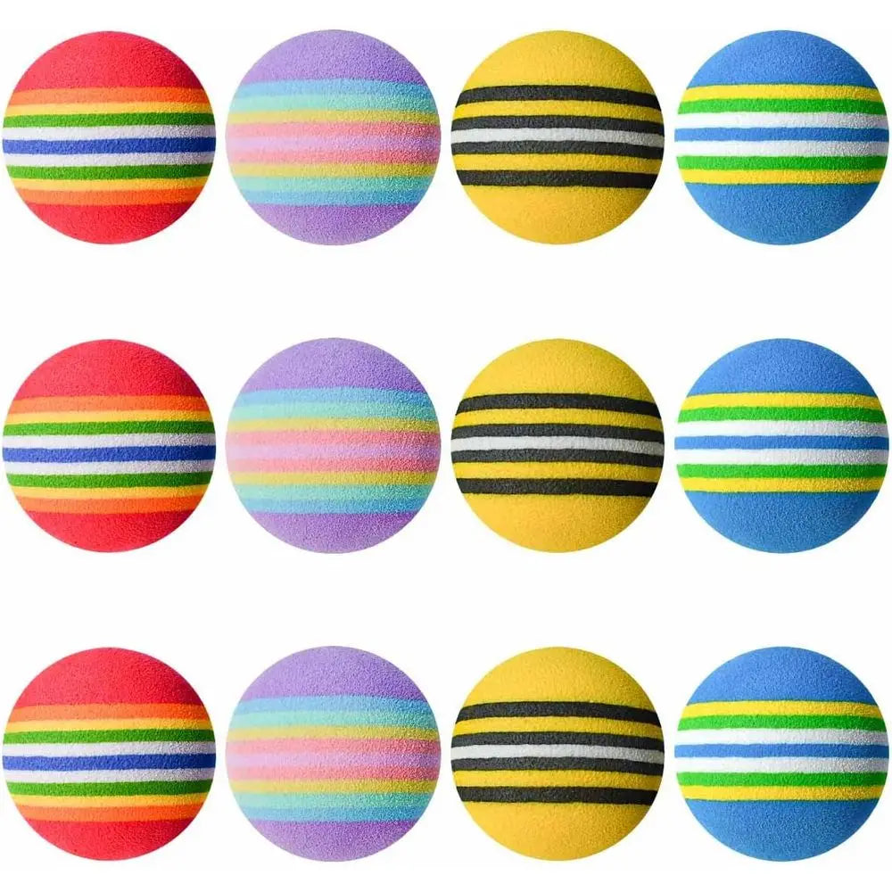 Set Of 12 Soft Interactive Cat And Dog Soccer Balls