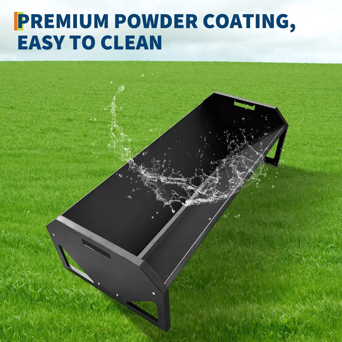 HiMISS 22 Gallon Galvanized Steel Livestock Hay Feeder Trough