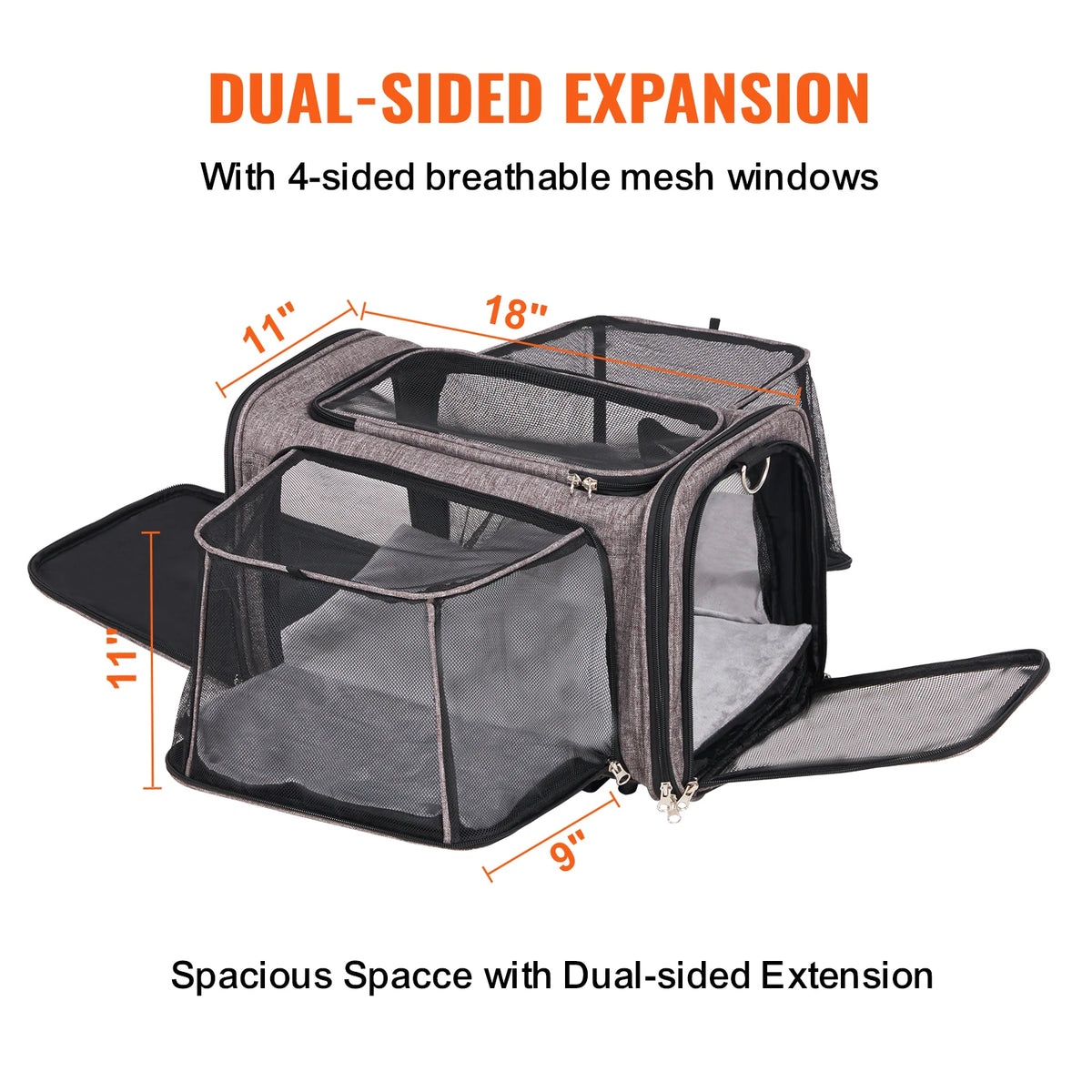 Wheeled Pet Carrier Backpack With Telescopic Handle For Pets