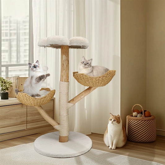 Bingopaw 3 Tier Cat Tree With Plush Cushion Scratching Post