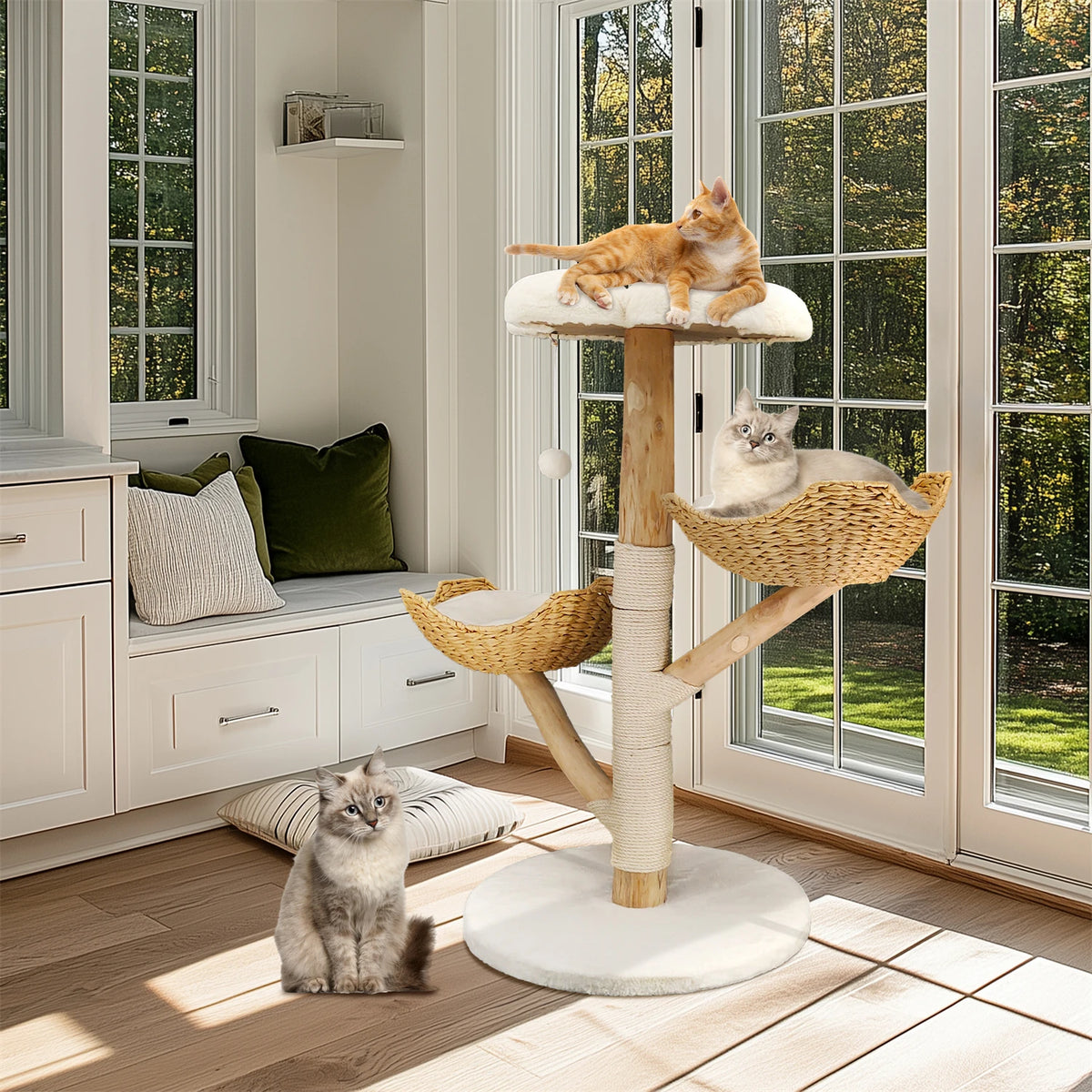 Bingopaw 3 Tier Cat Tree With Plush Cushion Scratching Post