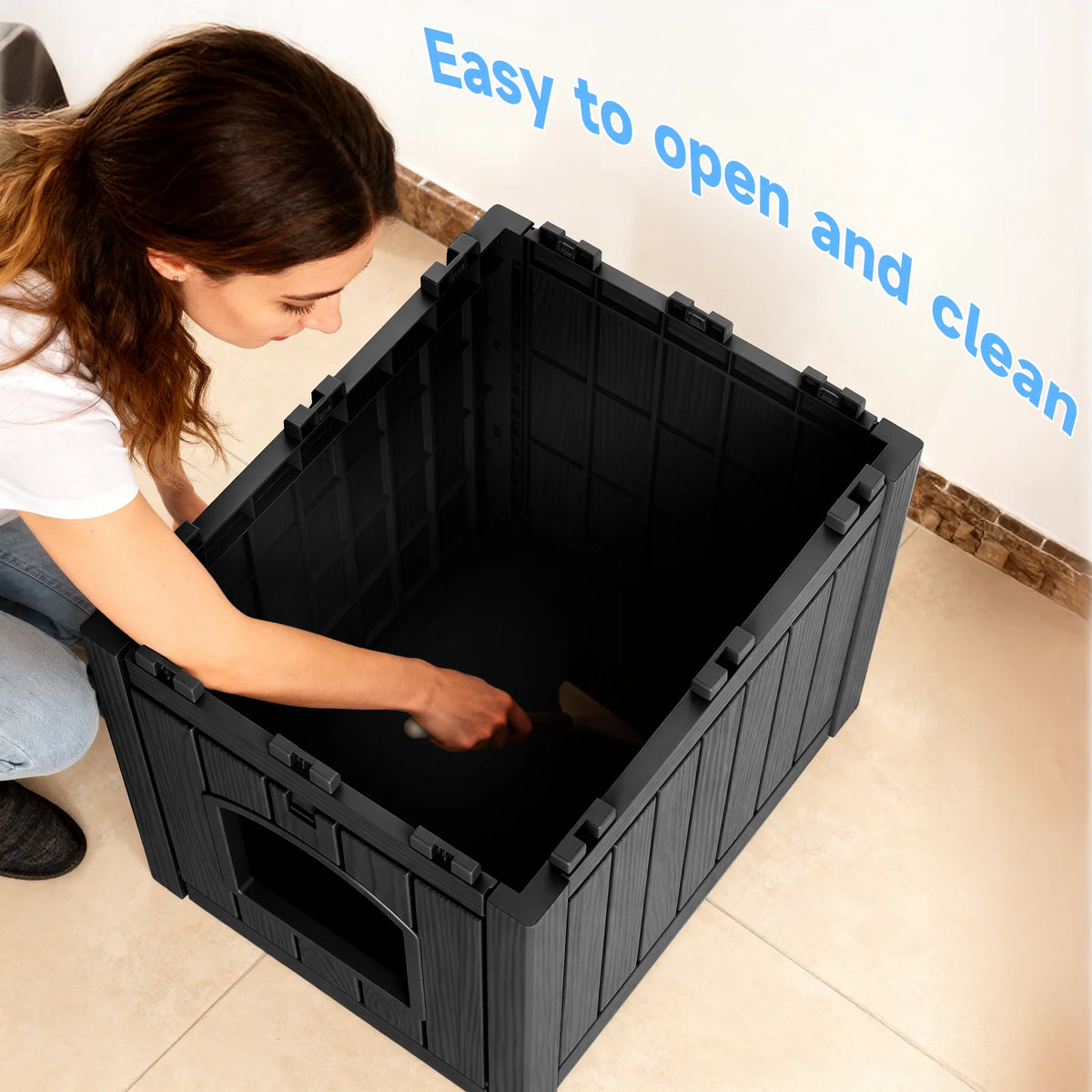Resin Cat House End Table For Indoor Outdoor Pet Comfort