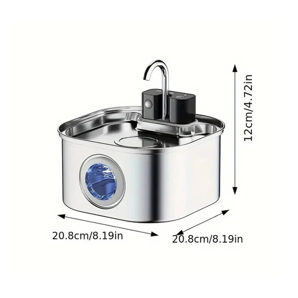 Automatic Stainless Steel Pet Water Fountain With Motion Sensor